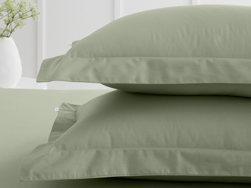 Bianca Fine Linens Cotton Sage Pair of Oxford Pillowcases2