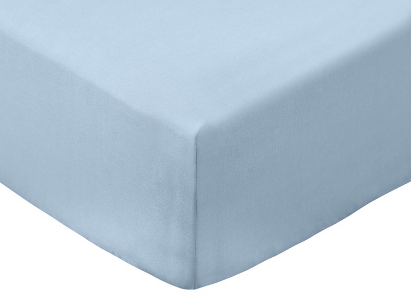 Bianca Fine Linens Cotton Blue Single Fitted Sheet1