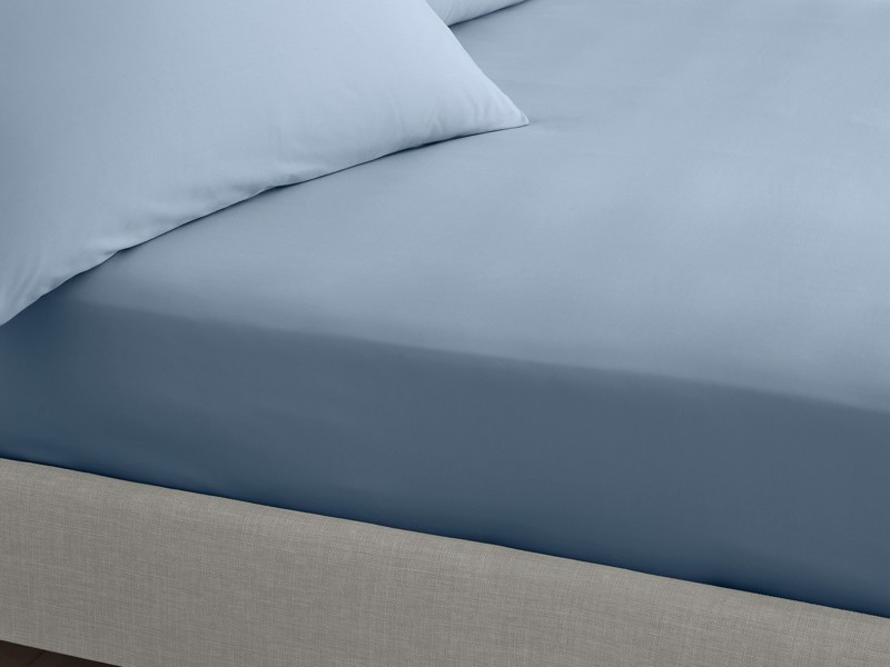 Bianca Fine Linens Cotton Blue Fitted Bed Sheet3