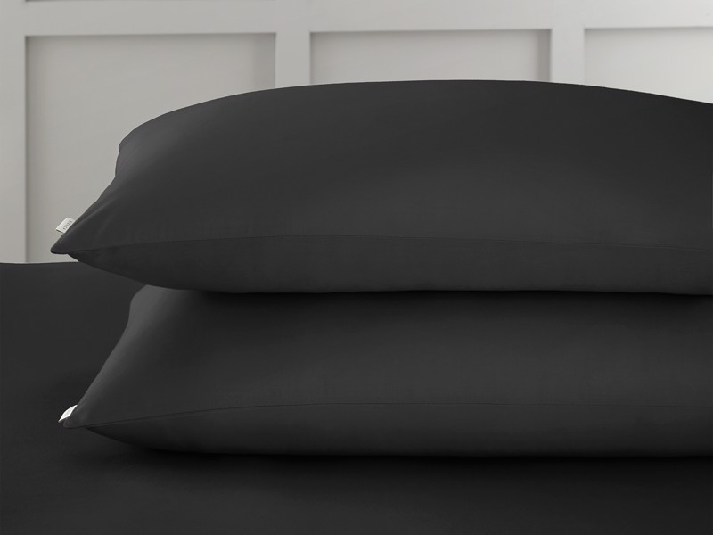 Bianca Fine Linens Cotton Sateen Black Pillowcases3