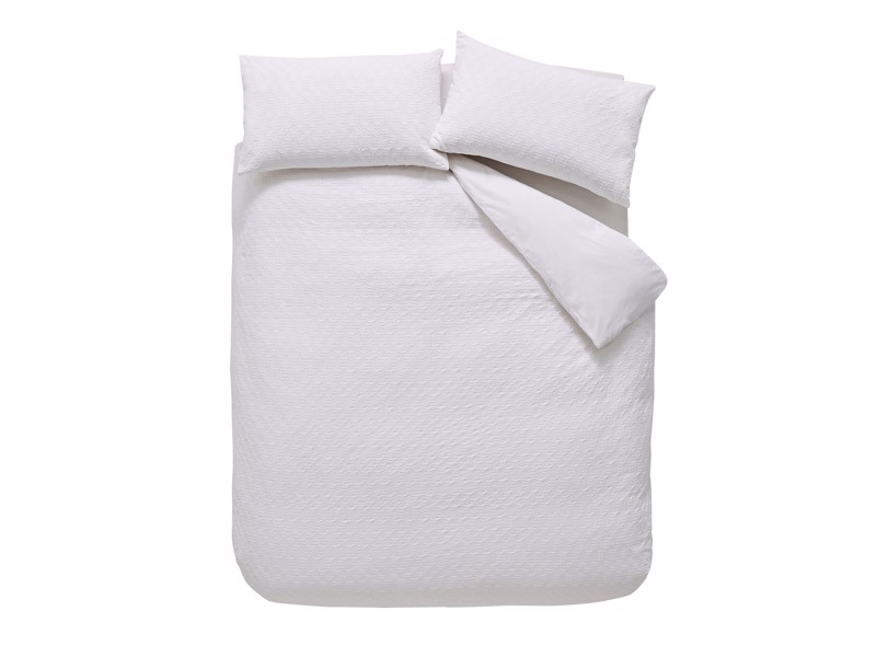 Bianca Fine Linens Waffle Cotton Circles White Duvet Cover Set4