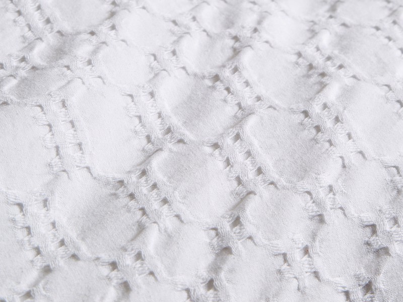 Bianca Fine Linens Waffle Cotton Circles White Duvet Cover Set5