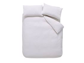 Bianca Fine Linens Waffle Cotton Circles White Duvet Cover Set4