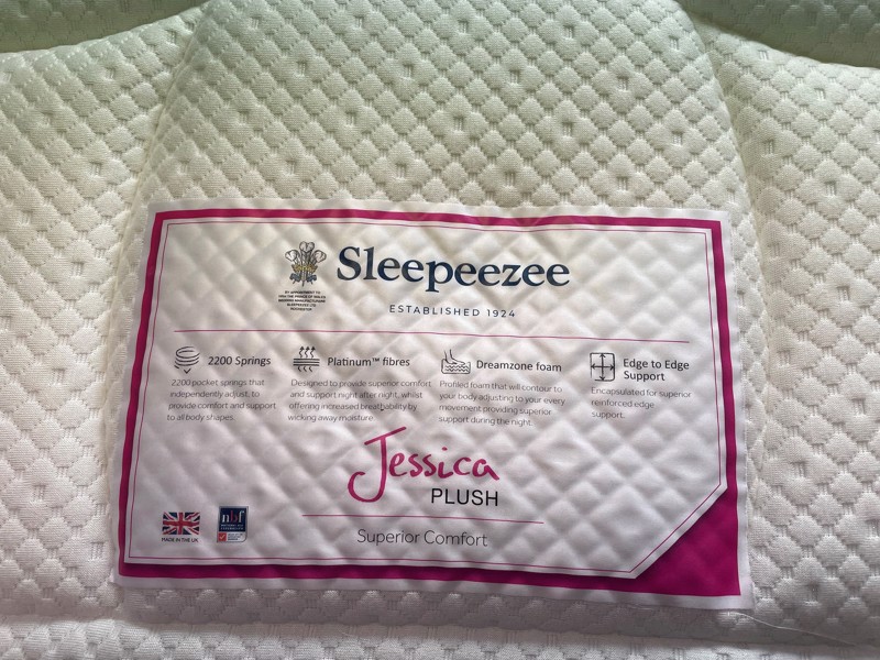 Sleepeezee Double Size - CLEARANCE - Ex-Showroom - Plush Light Blue Magnolia Headboard and Jessica Plush Divan Bed5