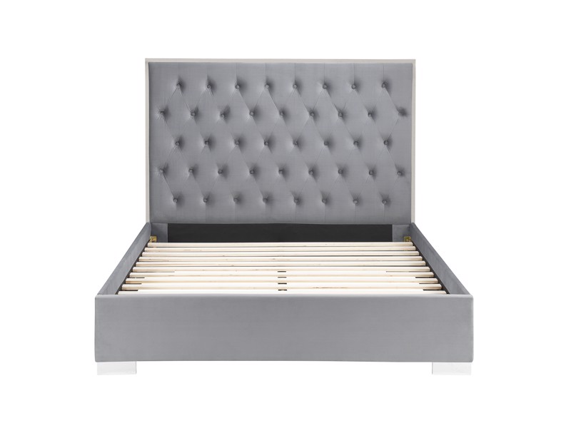 Land Of Beds Maya Grey Fabric Bed Frame5