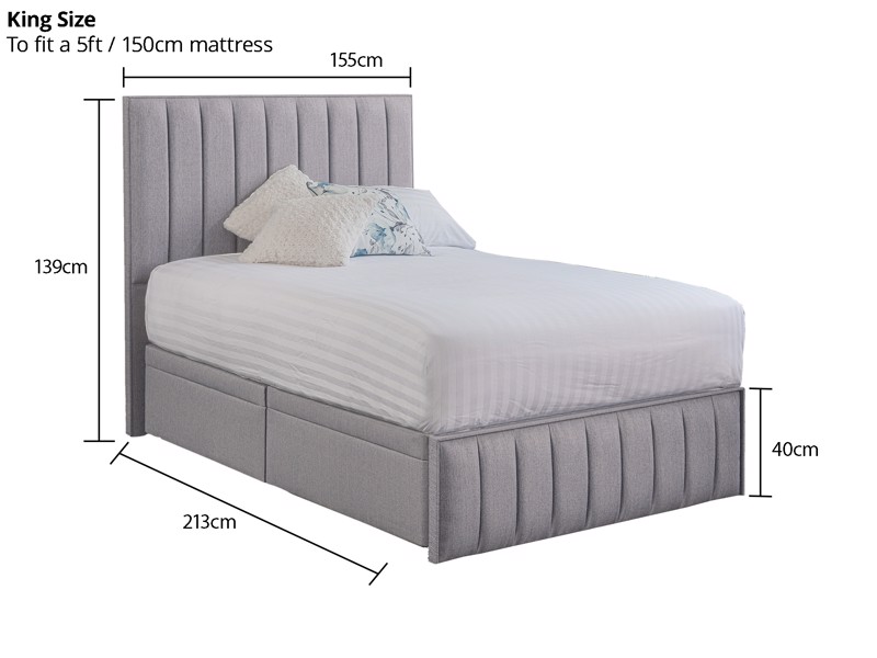 Land Of Beds Lunar Grand Fabric Double Bed Frame9