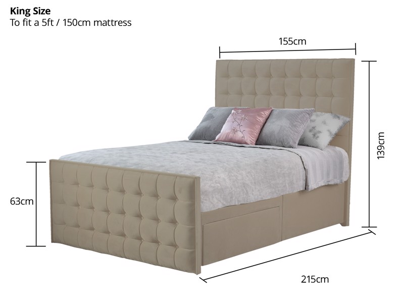 Land Of Beds Talia Fabric Bed Frame5