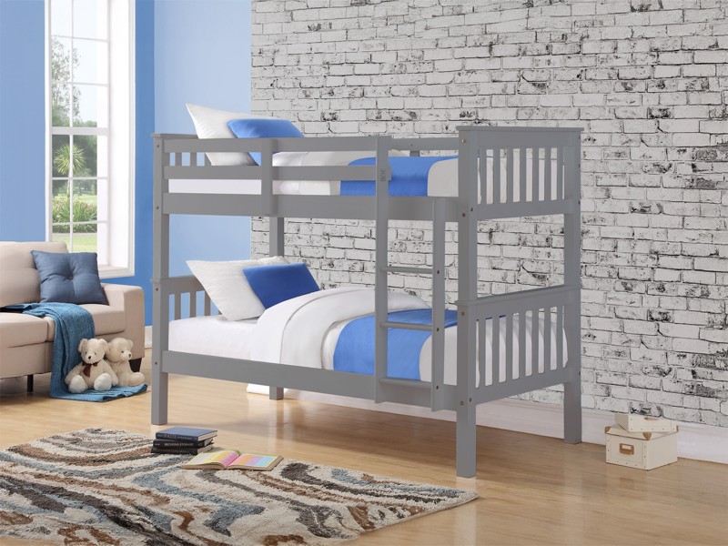 Land Of Beds Eliot Grey Wooden Bunk Bed1
