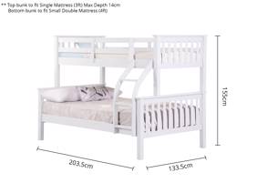 Land Of Beds Orwell White Wooden Bunk Bed6