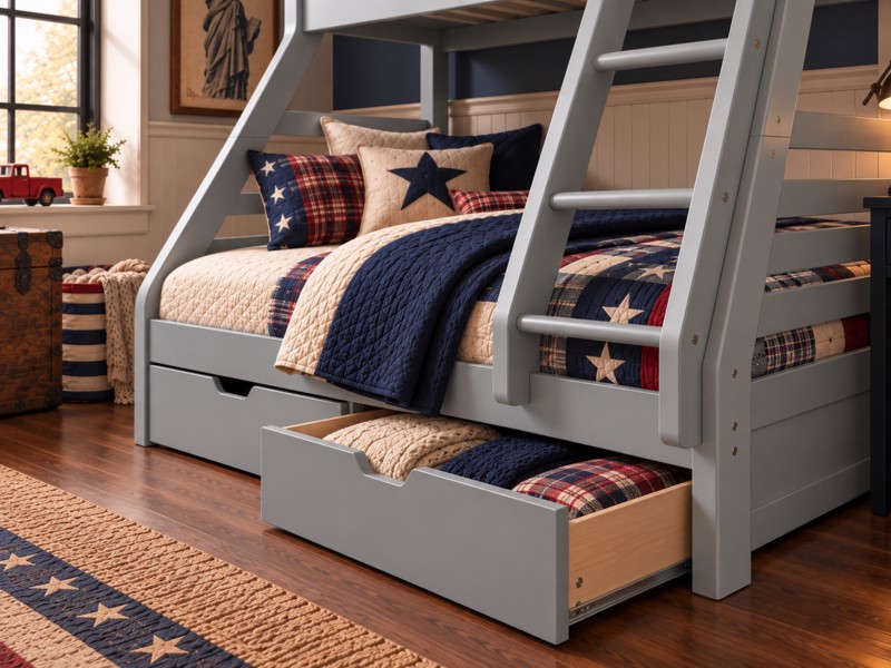 Land Of Beds Nocturne Grey Wooden Bunk Bed3