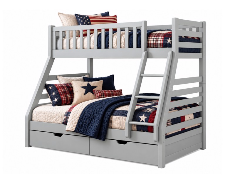 Land Of Beds Nocturne Grey Wooden Bunk Bed5