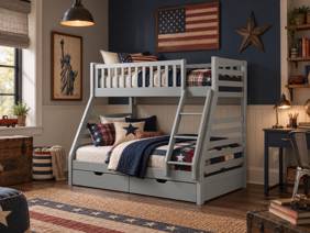 Land Of Beds Nocturne Grey Wooden Bunk Bed1