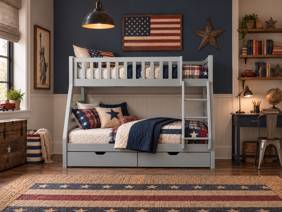 Land Of Beds Nocturne Grey Wooden Bunk Bed2