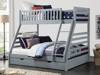 Land Of Beds Nocturne Grey Wooden Double Bunk Bed1