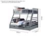 Land Of Beds Nocturne Grey Wooden Bunk Bed6