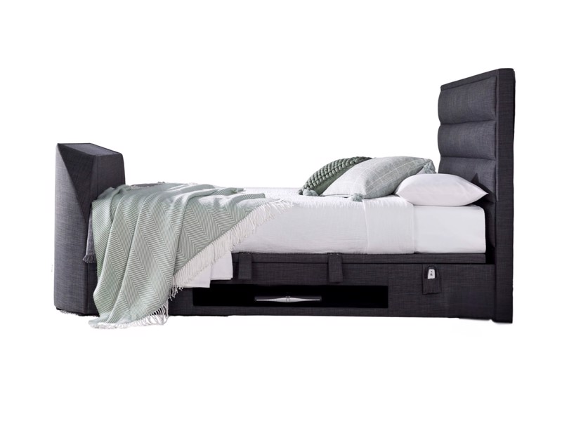 Land Of Beds Taylor Slate Fabric TV Bed4