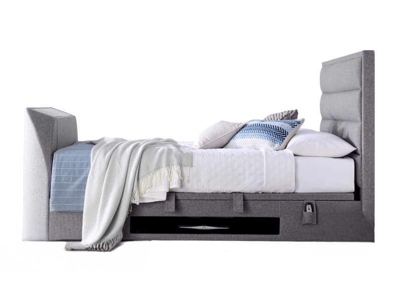 Land Of Beds Taylor Marbella Grey Fabric TV Bed4
