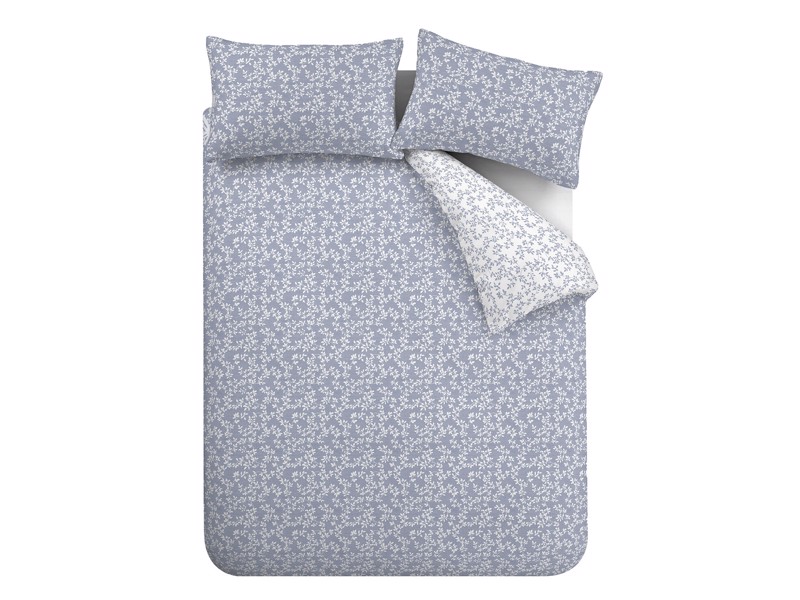 Bianca Fine Linens Shadow Leaves Blue Duvet Cover Set5