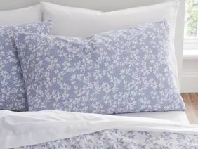 Bianca Fine Linens Shadow Leaves Blue Duvet Cover Set3