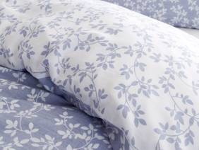 Bianca Fine Linens Shadow Leaves Blue Duvet Cover Set4