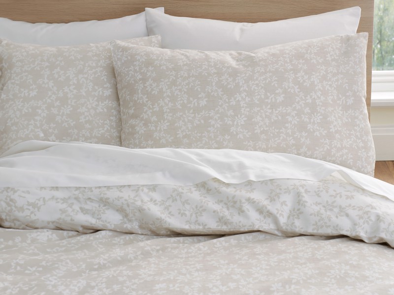 Bianca Fine Linens Shadow Leaves Natural Duvet Cover Set3