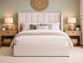 Land Of Beds Brimsley Natural Fabric Ottoman Bed3