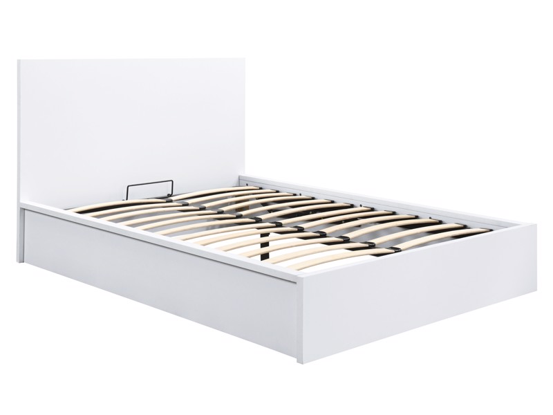 Land Of Beds Double Size - CLEARANCE STOCK - Sintra White Wooden Ottoman Bed3