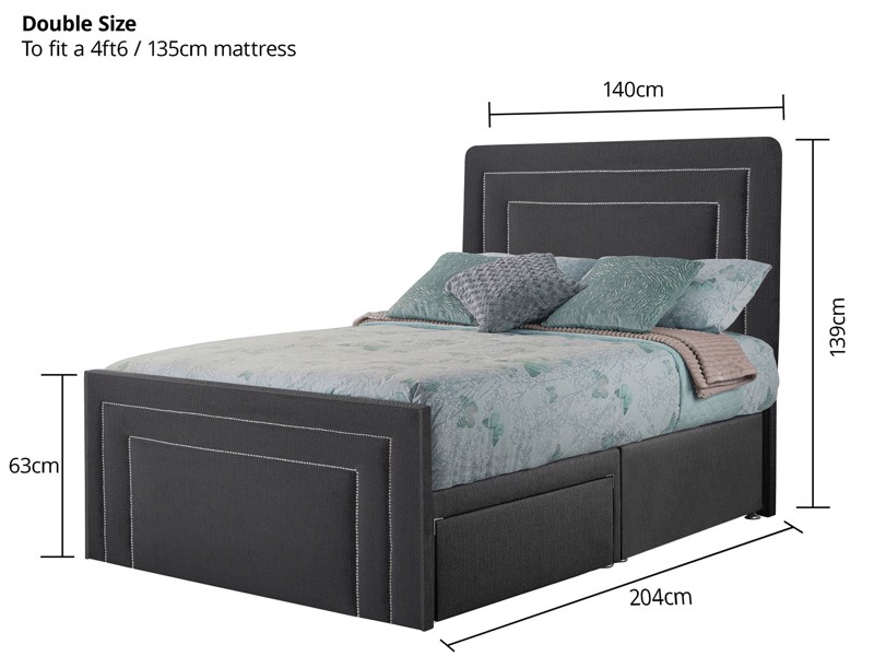 Land Of Beds Kipling Fabric Double Bed Frame8