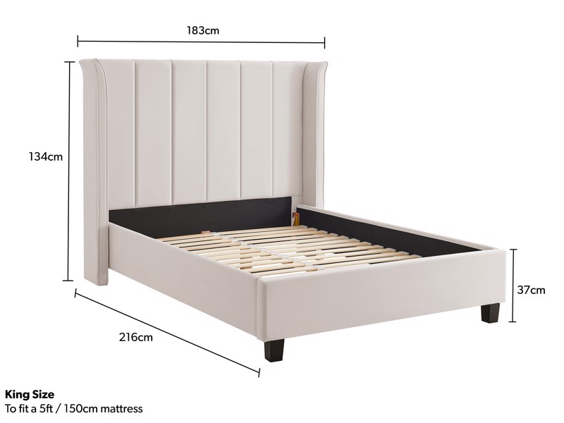 Land Of Beds Brimsley Natural Fabric Double Bed Frame6