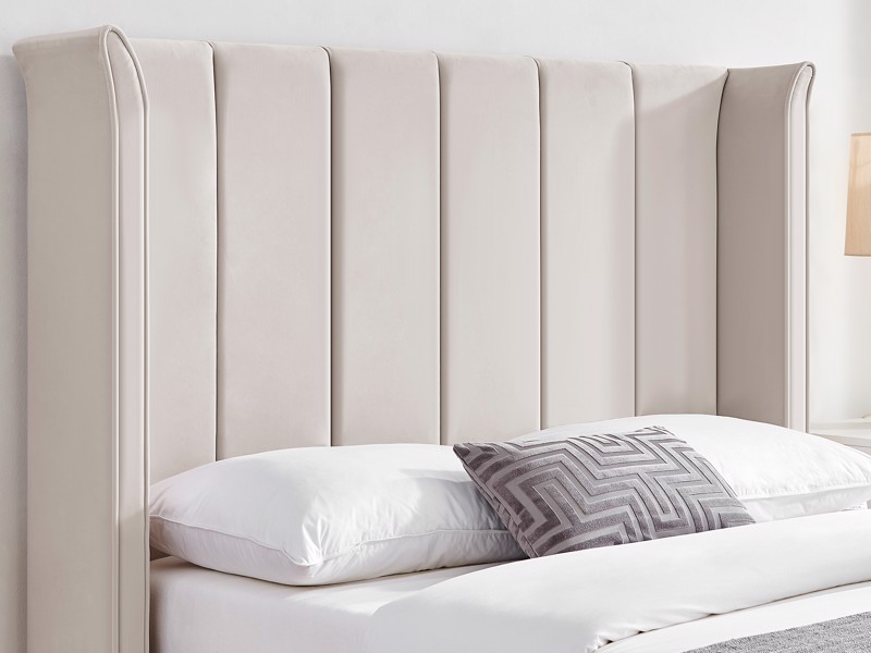 Land Of Beds Brimsley Natural Fabric King Size Bed Frame3