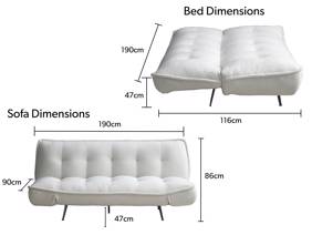 Land Of Beds Portia Cream Sofa Bed9