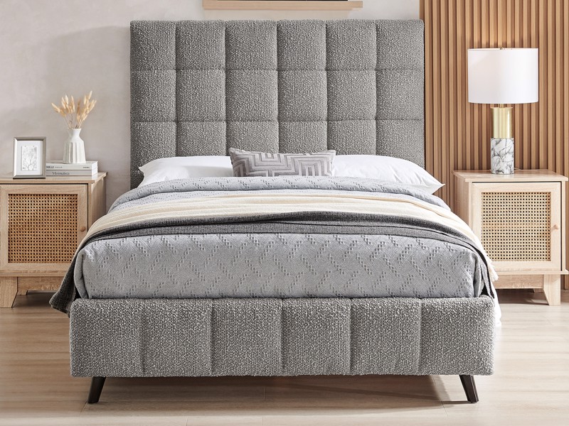 Land Of Beds Eloise Dove Grey Fabric Bed Frame2