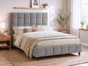 Land Of Beds Eloise Dove Grey Fabric Bed Frame1