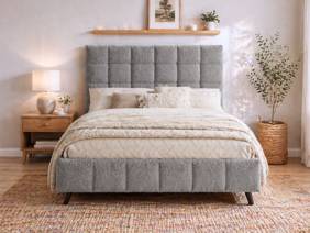 Land Of Beds Eloise Dove Grey Fabric Bed Frame2