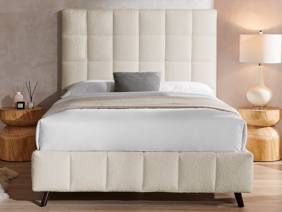 Land Of Beds Eloise Ivory Fabric Bed Frame2