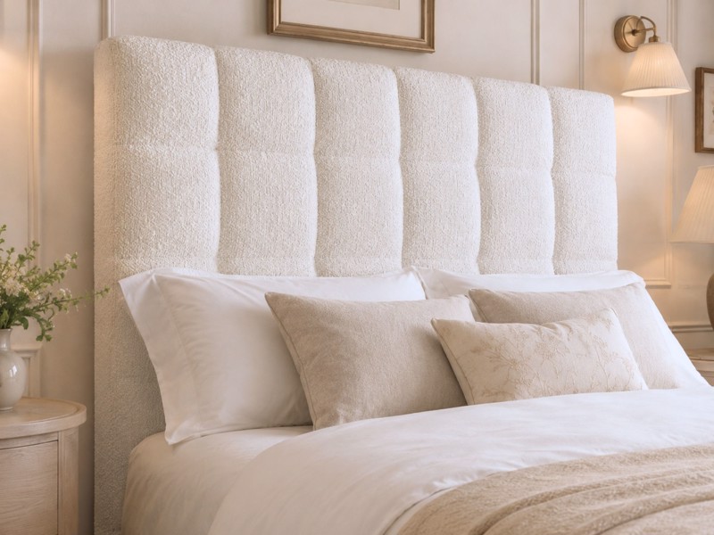 Land Of Beds Eloise Ivory Fabric Bed Frame4