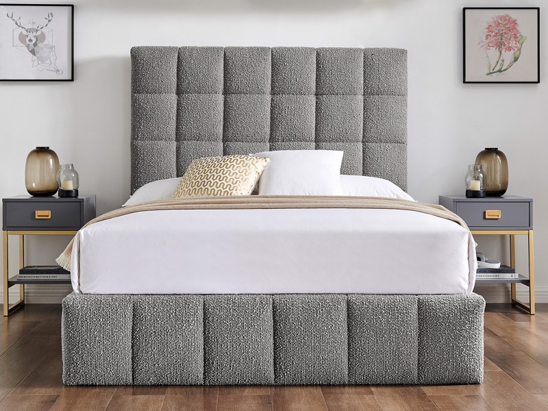 Land Of Beds Eloise Dove Grey Fabric Ottoman Bed3