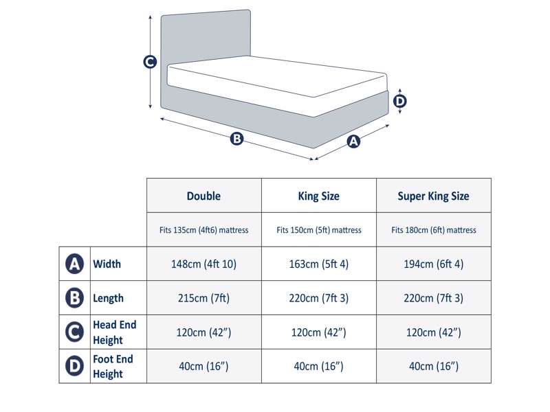 Land Of Beds Kai Fabric Double Bed Frame4