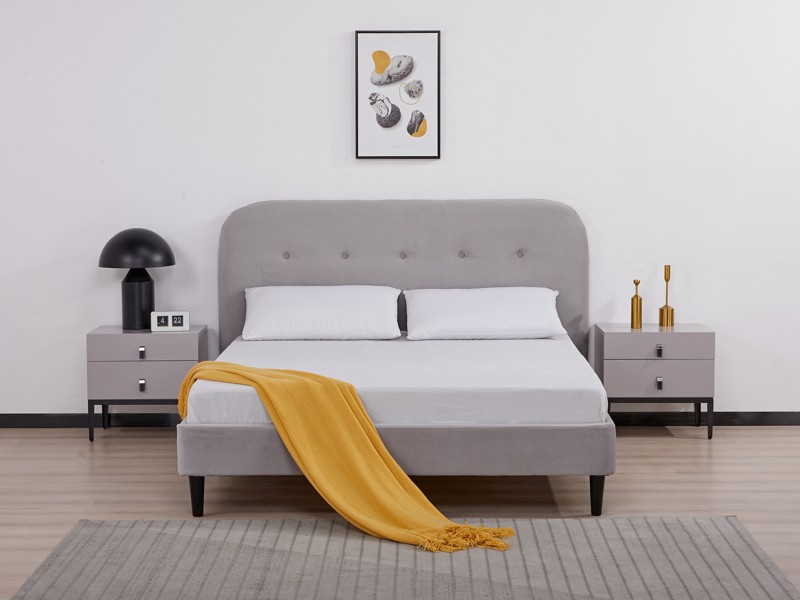 Breasley Loft Grey Fabric Bed Frame2