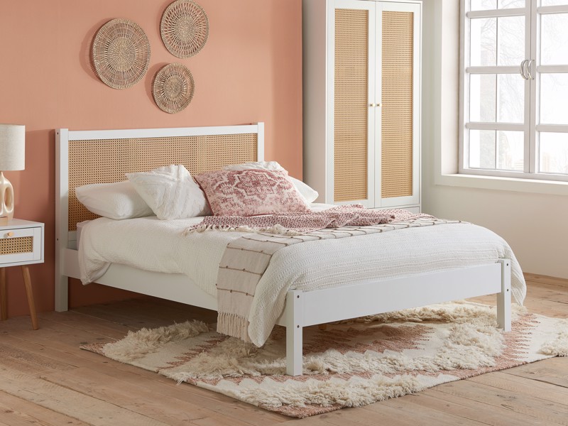 Land Of Beds Marsaille White Wooden Bed Frame1