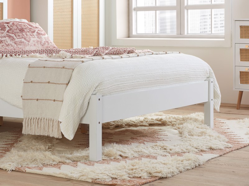 Land Of Beds Marsaille White Wooden Bed Frame2