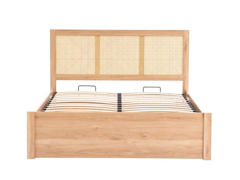 Land Of Beds Marsaille Oak Finish Wooden Ottoman Bed4