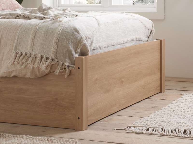 Land Of Beds Marsaille Oak Finish Wooden Ottoman Bed6