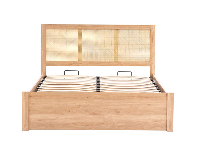 Land Of Beds Marsaille Oak Finish Wooden Ottoman Bed6