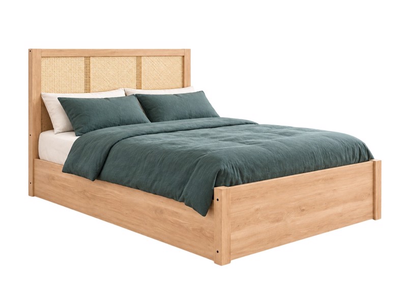 Land Of Beds Marsaille Oak Finish Wooden King Size Ottoman Bed5