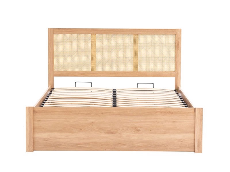 Land Of Beds Marsaille Oak Finish Wooden King Size Ottoman Bed6