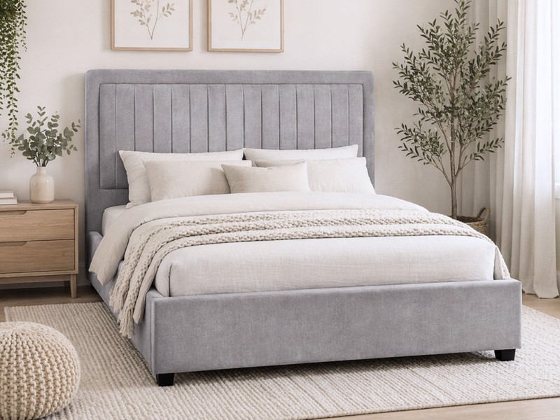 Land Of Beds Anderson Grey Fabric Bed Frame1