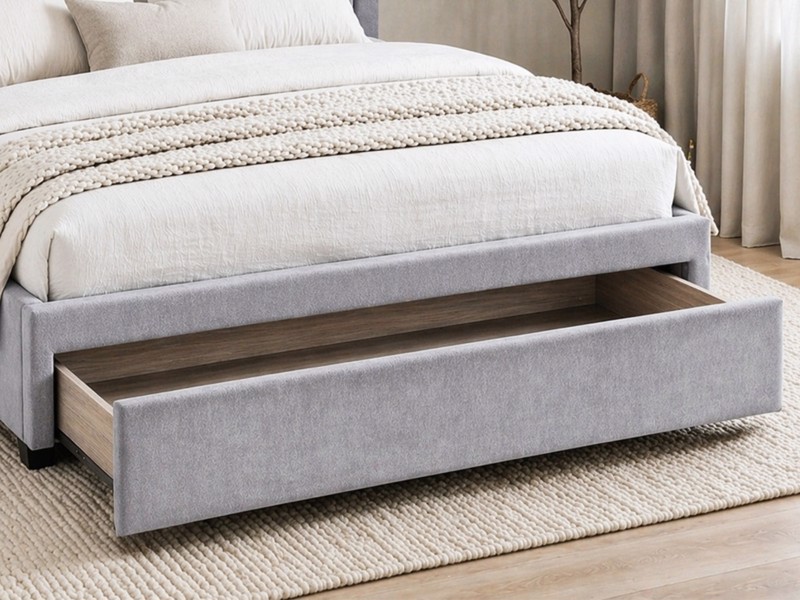 Land Of Beds Anderson Grey Fabric Bed Frame5