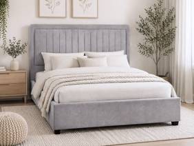 Land Of Beds Anderson Grey Fabric Bed Frame1