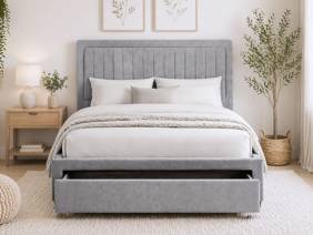 Land Of Beds Anderson Grey Fabric Bed Frame2